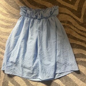 Blue Gingham strapless Princess Polly dress